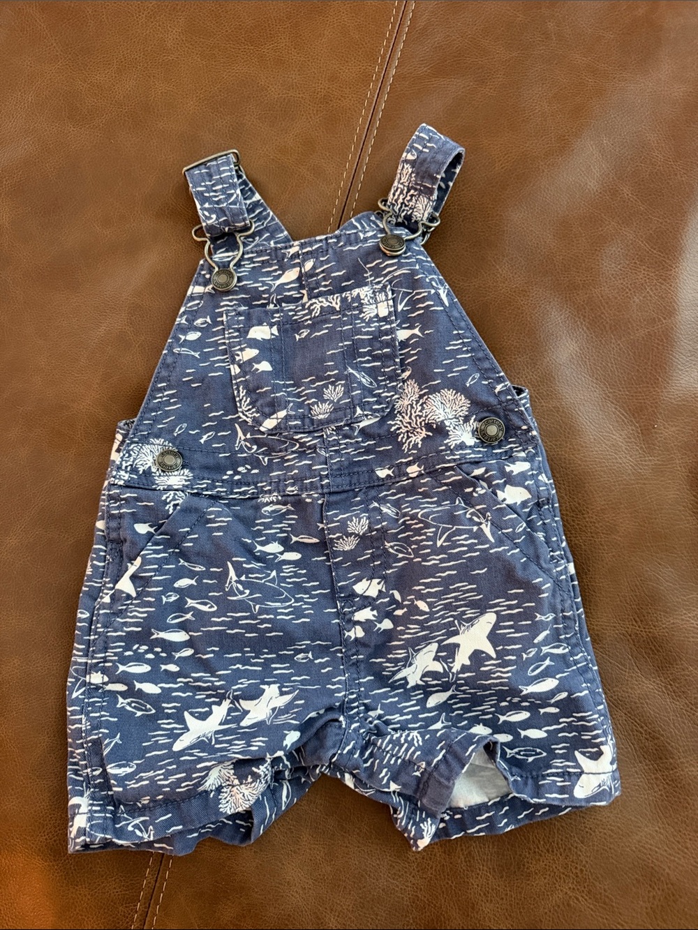 Navy Shark Print Carter’s Overalls